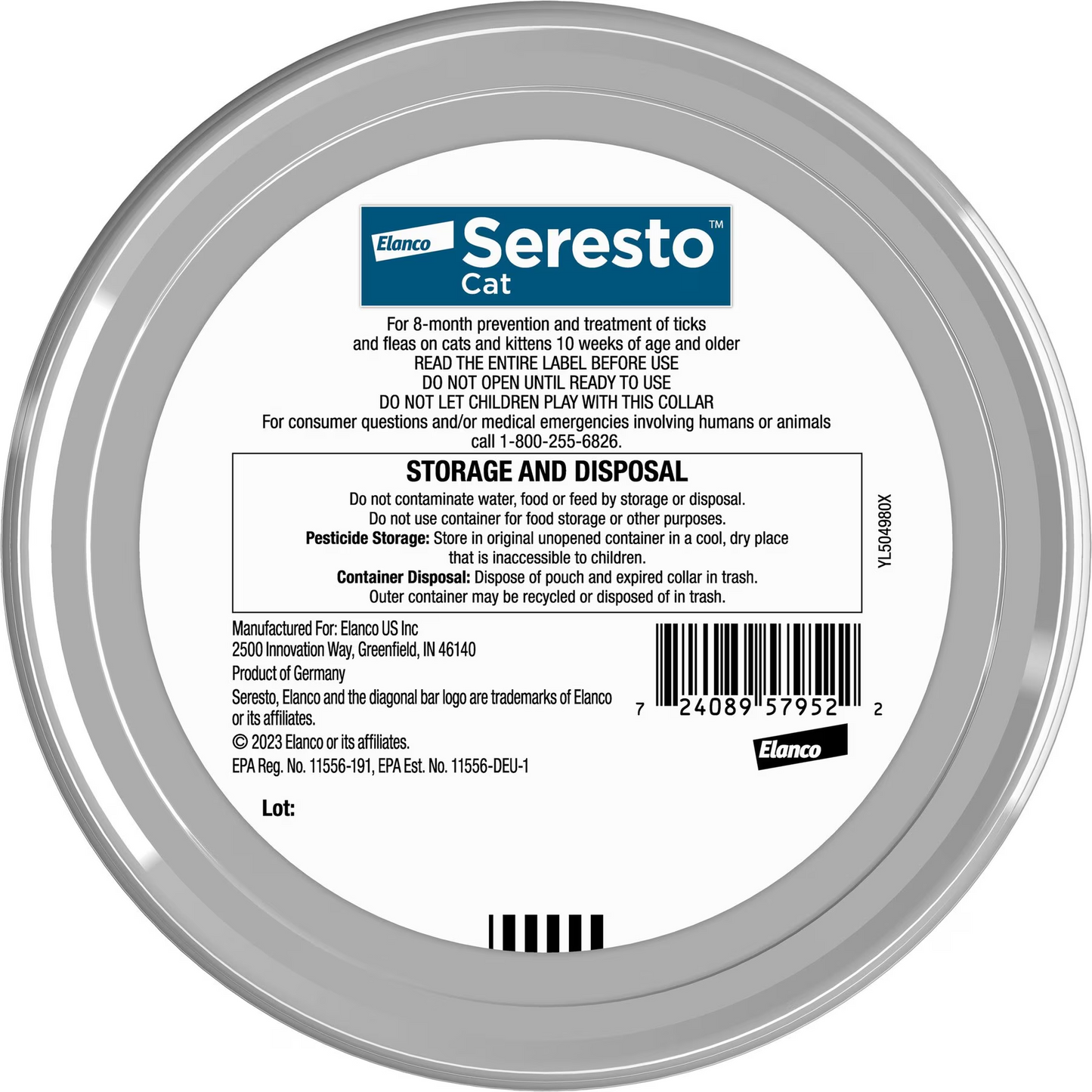 Seresto Flea & Tick Collar for Cats, 1 Collar (8-mos. supply)